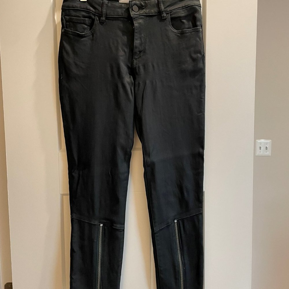 DL1961 Florence Coated Skinny Jeans with Zipper Details - Picture 2 of 8